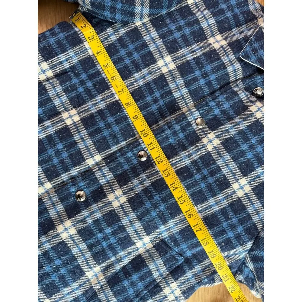 Thom Browne Size 1 Blue Plaid Wool Down Filled Overcoat Made in Italy